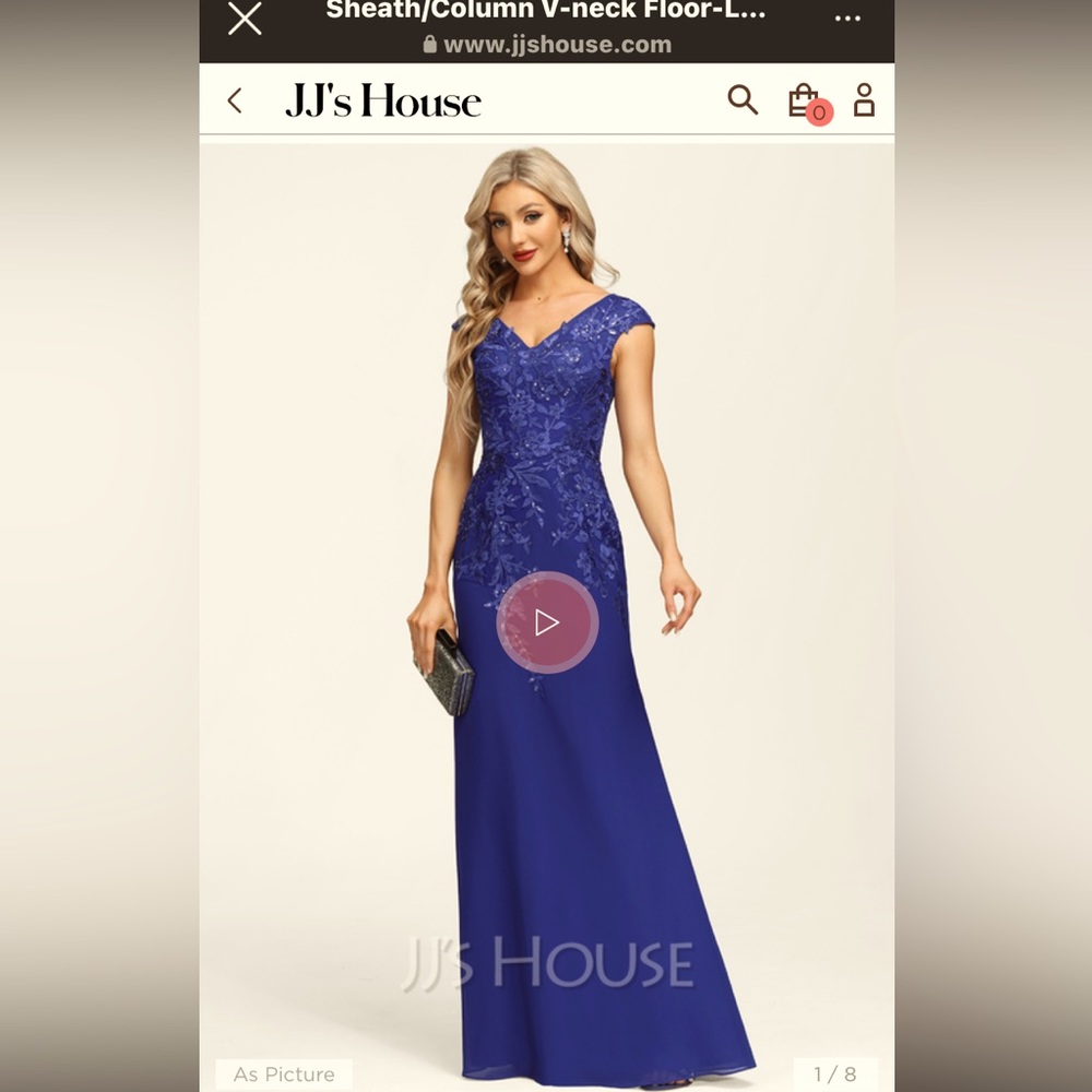 JJ’s HOUSE - SHEATH/COLUMN V-NECK FLOOR LENGTH CHIFFON LACE